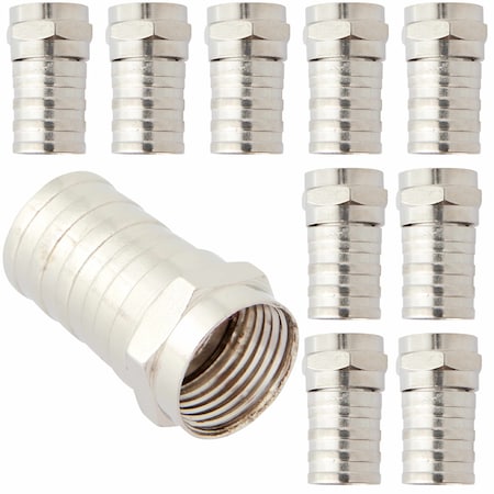 NEWHOUSE HARDWARE Long Crimpon Coax Connector Pkg of 10, 10PK COAXCRIMP-10